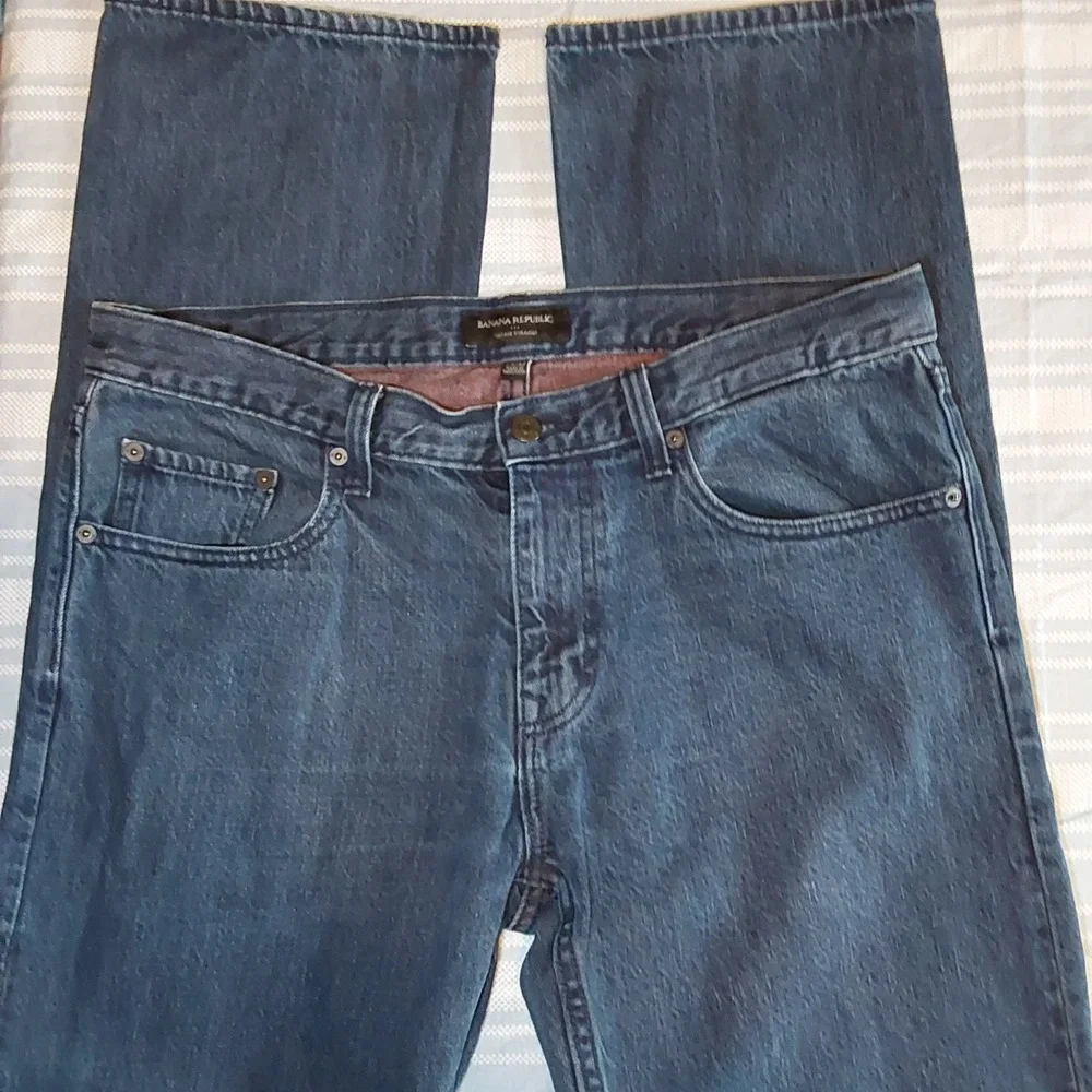 Banana Republic Men's Jeans 33x32 Straight Fit Med Wash‎ Denim Vintage Aesthetic